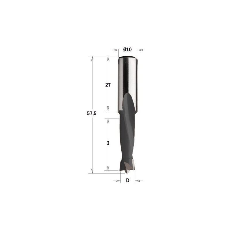 Wiertło NP HW D 4 I 27 L 57,5 S 10x27 RH