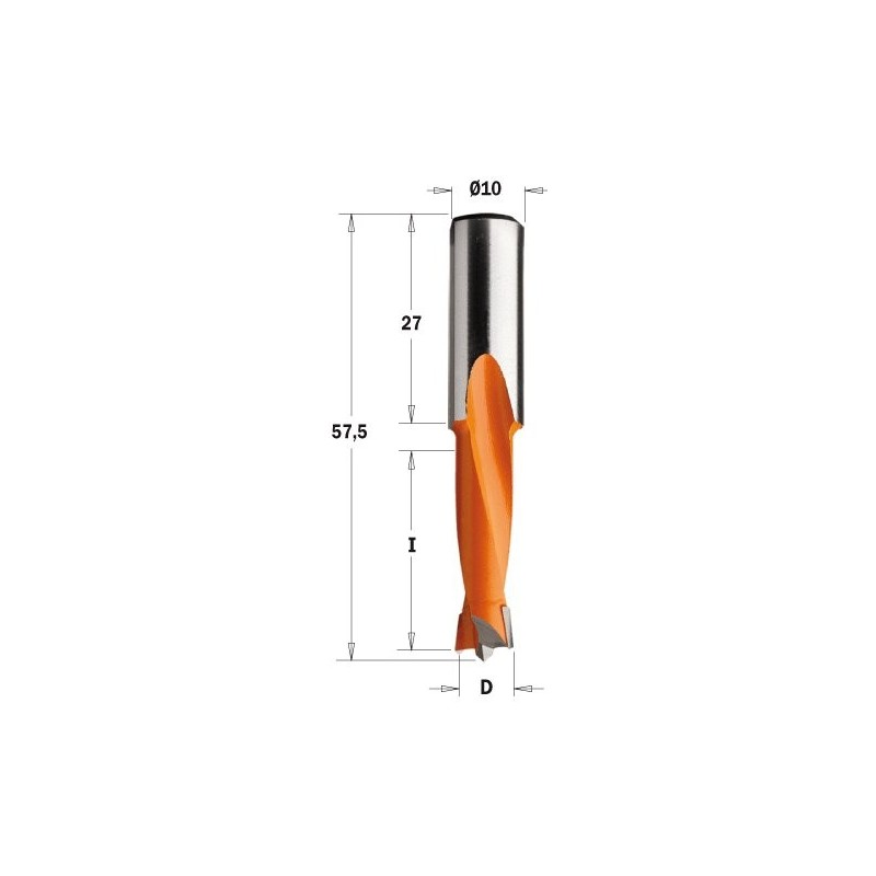 Wiertło NP HW D 4 I 27 L 57,5 S 10x27 LH