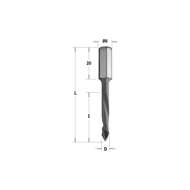 Wiertło P HW D 6 I 43 L 43 S 8x20 RH