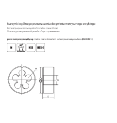 DIN EN 22568 matrices de uso general para roscas métricas planas