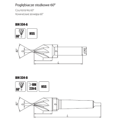 DIN 334-A,B 60º countersink for metal