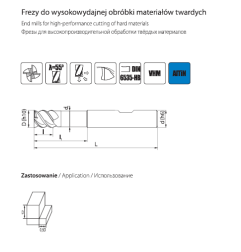 Frez VHM z węglika spiekanego HARRDEN 245 K/L do wysokowydajnej obróbki materiałów twardych