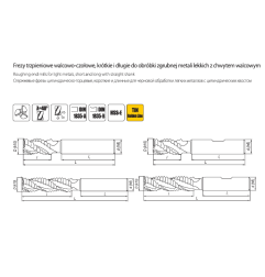 DIN 844- (A,B) L-M-WR Fraise à bavure cylindrique, à face longue pour l'ébauche des métaux légers avec queue cylindrique