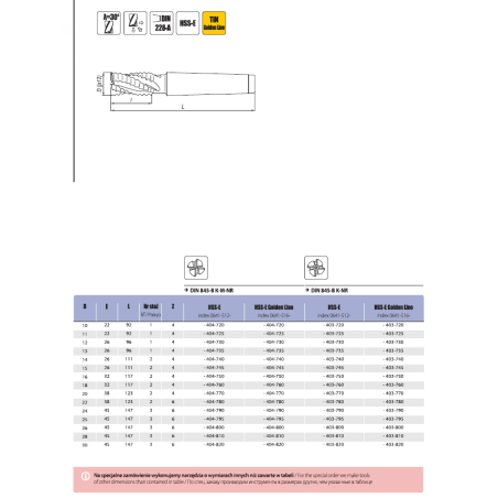 DIN 845-B K-M-NR conical-parallel roughing end mill with Morse taper shank