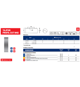 TAJFUN PROFIL CUT M42 sega a nastro bimetallica per il taglio di metalli e profili
