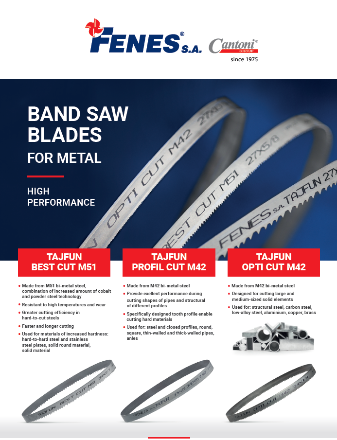 Piły taśmowe metal katalog